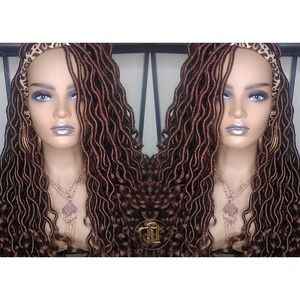 Headband Wig Brown 30 Goddess Faux Locs Gypsy Bohemian DE SE Dred Lock